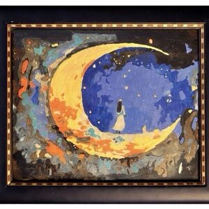🌺🌺SOLD🌺🌺 Abstract Painting by Brittony Martin Moon Lady Stars
